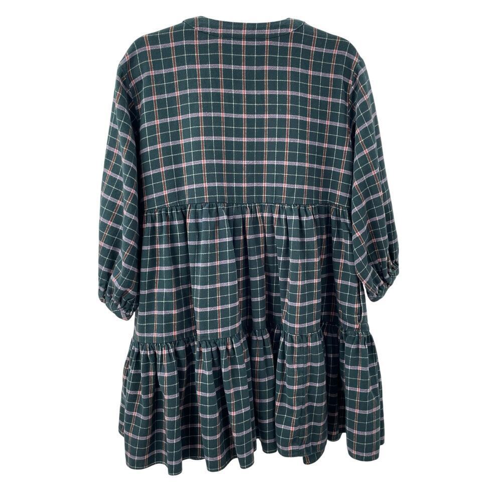 Madewell 4 Flannel Colette Mini Dress in Plaid Midnight Green NB856 - Picture 13 of 13